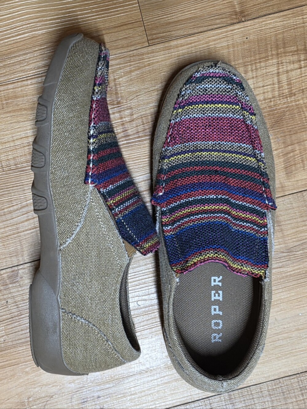 Roper Multicolor Woven Slip-On with Tan Trim 8M